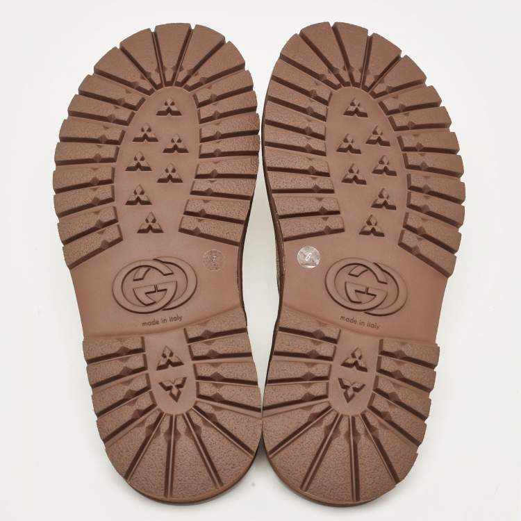 Pre Owned Gucci Beige/Brown GG Supreme Canvas Horsebit Slippers Size 40