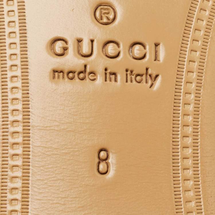 Pre Owned Gucci Dark Brown Leather Princetown Flat Mules Size 42