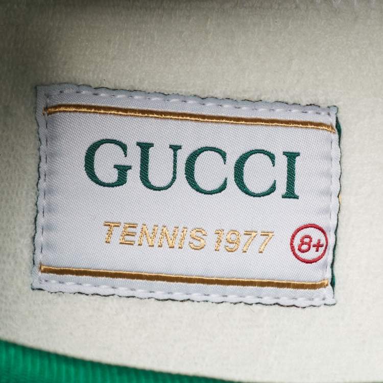 Pre Owned Gucci Cream Canvas Tennis 1977 Sneakers Size 42.5