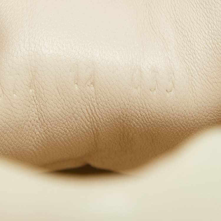 Pre Owned Gucci Cream Leather Logo Print Rhyton Sneakers Size 45