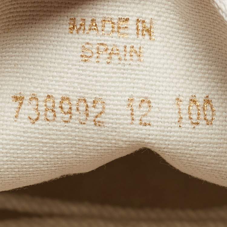 مملوكة مسبقًا Gucci Beige Canvas and Suede Low Top Sneakers Size 46