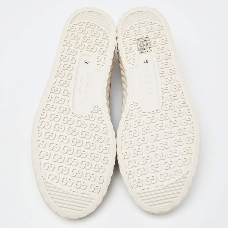 Pre Owned Gucci Gucci Brown/Beige GG Canvas and Suede Sneakers Size 43.5