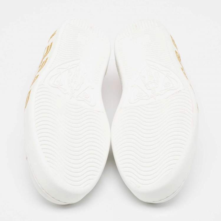 Pre Owned Gucci White Leather Guccy Ace Low Top Sneakers Size 41 