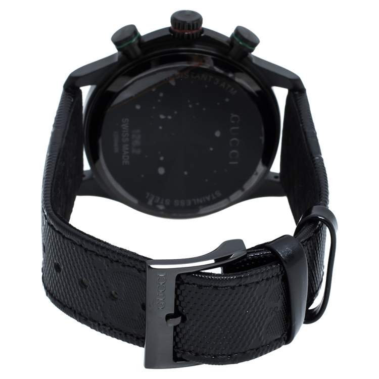 Pre Owned Gucci Black PVD Stainless Steel G-Timeless YA126244 Men's Wristwatch 44 mm