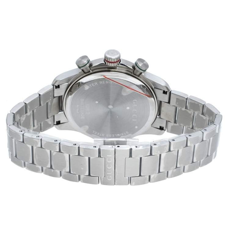 Pre Owned Gucci Grey Stainless Steel G-Timeless YA126248 Men's Wristwatch 44 mm