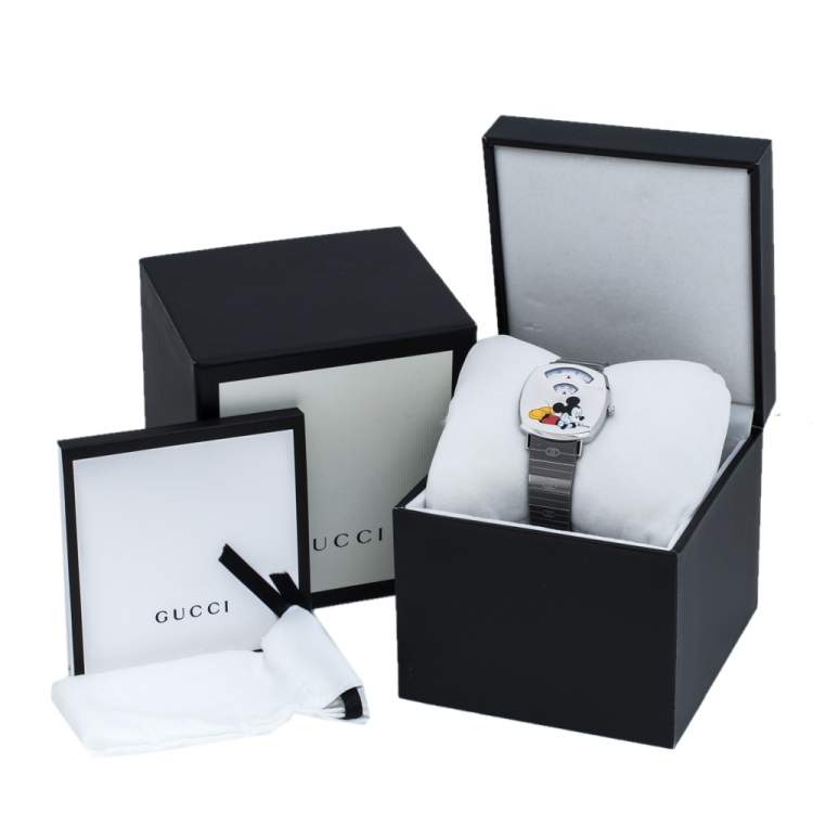 Pre Owned Gucci Silver Stainless Steel Disney x Gucci Grip YA157418 Women's Wristwatch 38 mm
