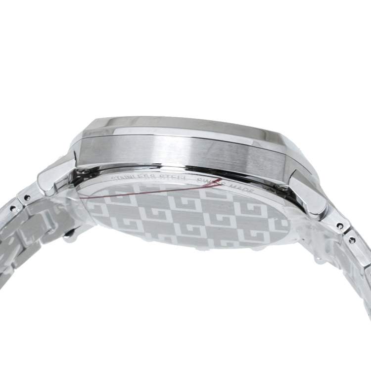 Pre Owned Gucci SIlver Stainless Steel Grip YA157302 Men's Wristwatch 40 mm