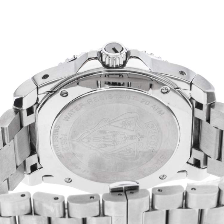 Pre Owned Gucci Blue Stainless Steel Dive 136.2 Men's Wristwatch 45 mm