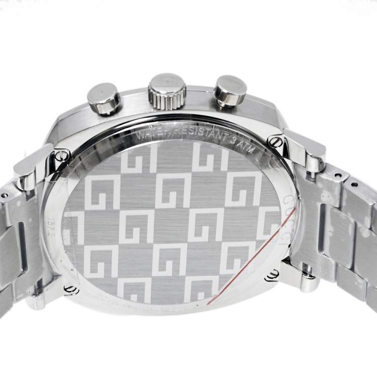 Pre Owned Gucci Silver Stainless Steel Grip YA157302 Men's Wristwatch 40 mm