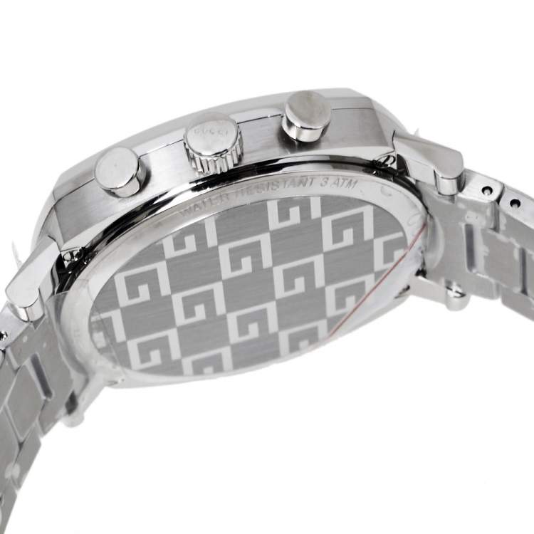 Pre Owned Gucci Silver Stainless Steel Grip YA157302 Men's Wristwatch 40 mm