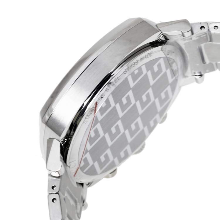 Pre Owned Gucci Silver Stainless Steel Grip YA157302 Men's Wristwatch 40 mm