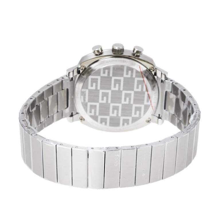 Pre Owned Gucci Silver Stainless Steel Grip YA157302 Men's Wristwatch 40 mm