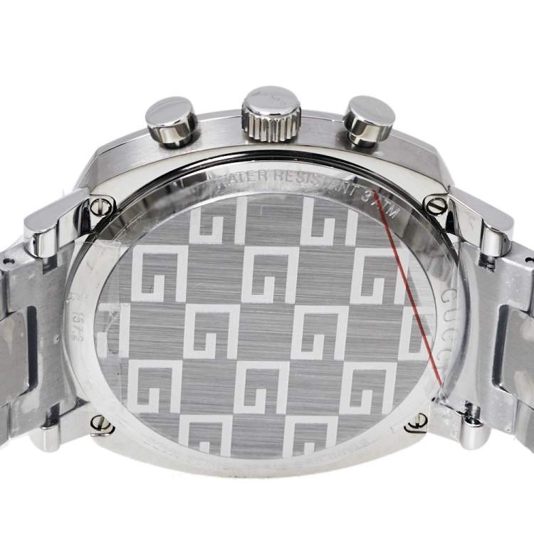 Pre Owned Gucci Silver Stainless Steel Grip YA157302 Men's Wristwatch 40 mm