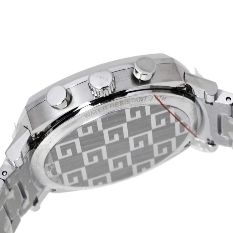 Pre Owned Gucci Silver Stainless Steel Grip YA157302 Men's Wristwatch 40 mm
