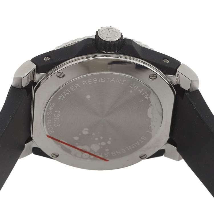 Pre Owned Gucci Black Stainless Steel Tiger Motif YA136318 Men's Wristwatch 40MM