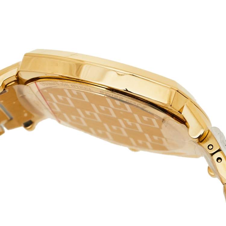 Pre Owned Gucci Yellow Gold PVD Stainless Steel Grip YA157409 Men's Wristwatch 38 mm