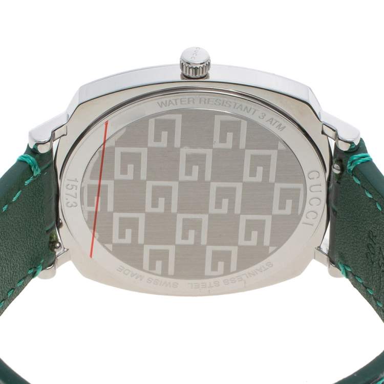 Pre Owned Gucci Stainless Steel & Alligator Leather Grip YA157414 Men's Wristwatch 38 mm