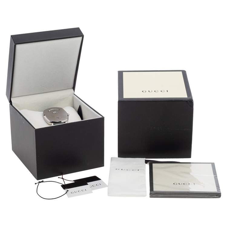 Pre Owned Gucci Stainless Steel & Alligator Leather Grip YA157414 Men's Wristwatch 38 mm