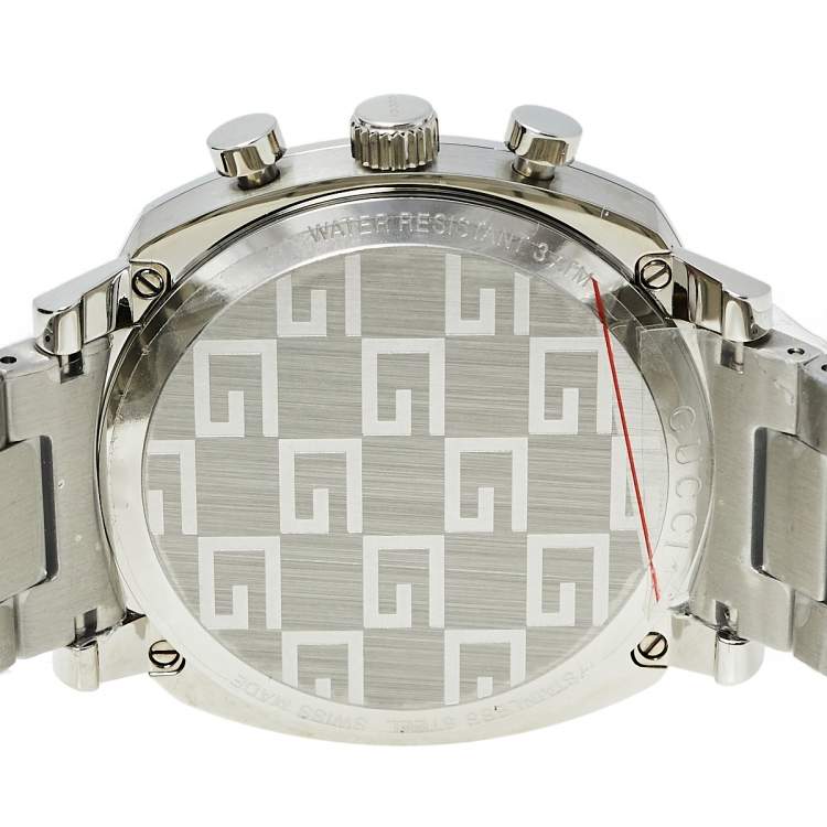 Pre Owned Gucci Silver Stainless Steel Grip YA157302 Men's Wristwatch 40 mm