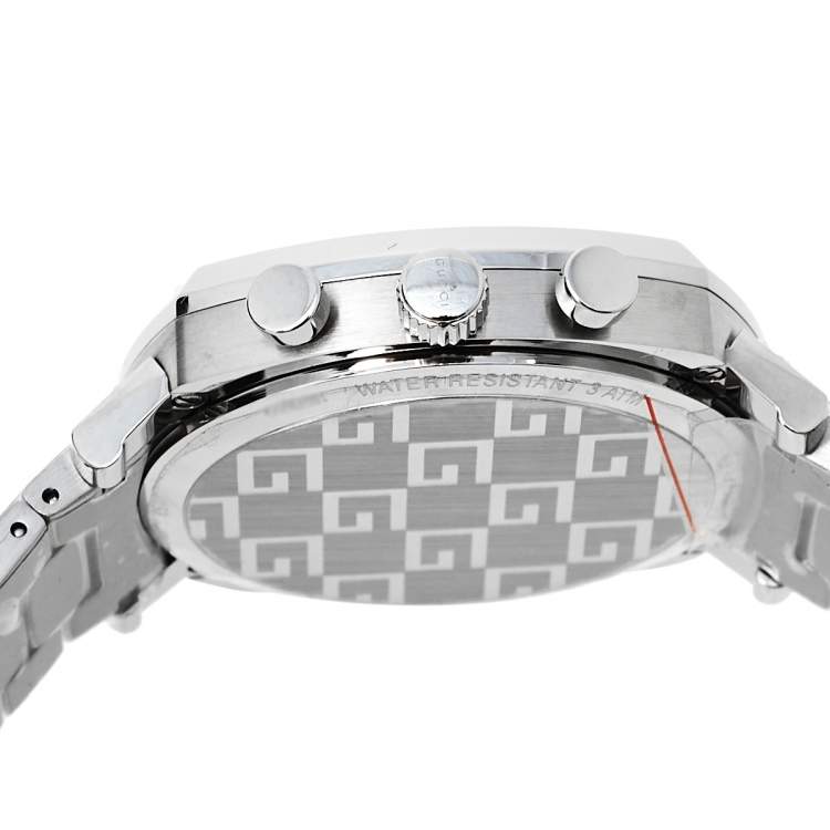 Pre Owned Gucci Silver Stainless Steel Grip YA157302 Men's Wristwatch 40 mm