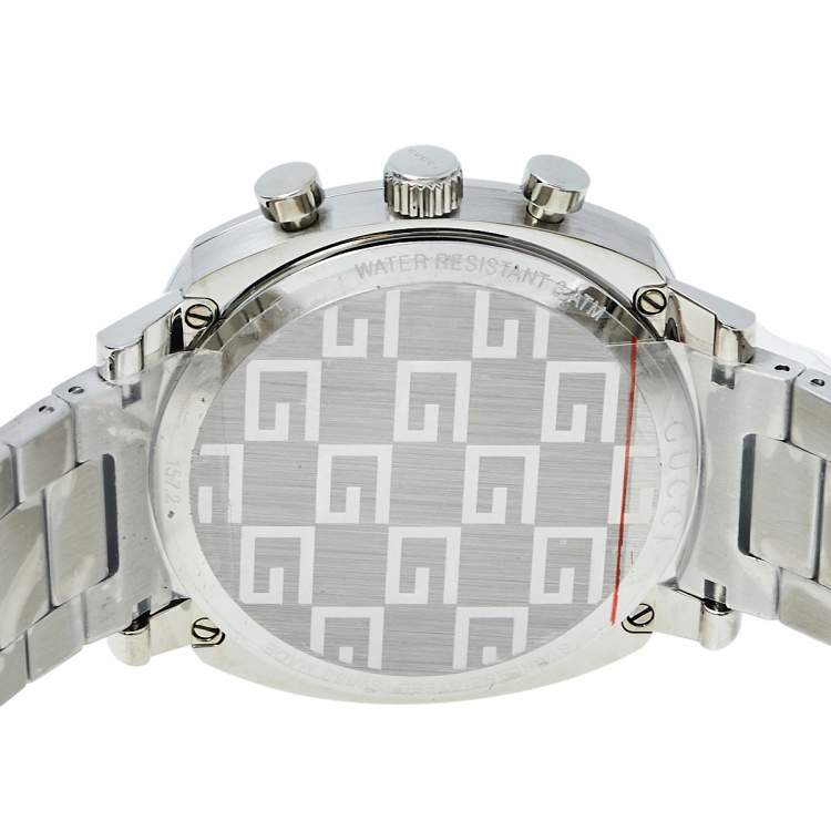 Pre Owned Gucci Silver Stainless Steel Grip YA157302 Men's Wristwatch 40 mm