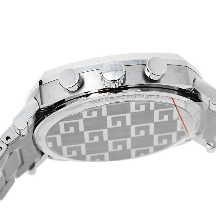 Pre Owned Gucci Silver Stainless Steel Grip YA157302 Men's Wristwatch 40 mm