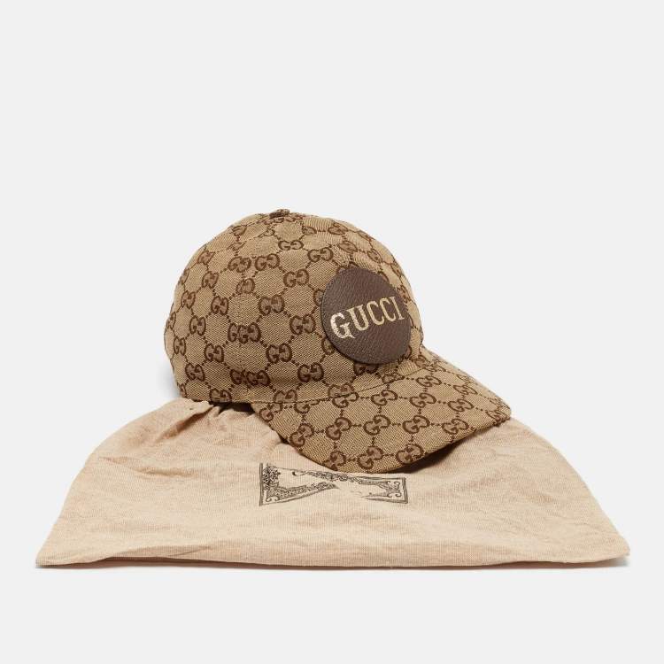 Pre Owned Gucci Brown GG Supreme Canvas Baseball Cap XL