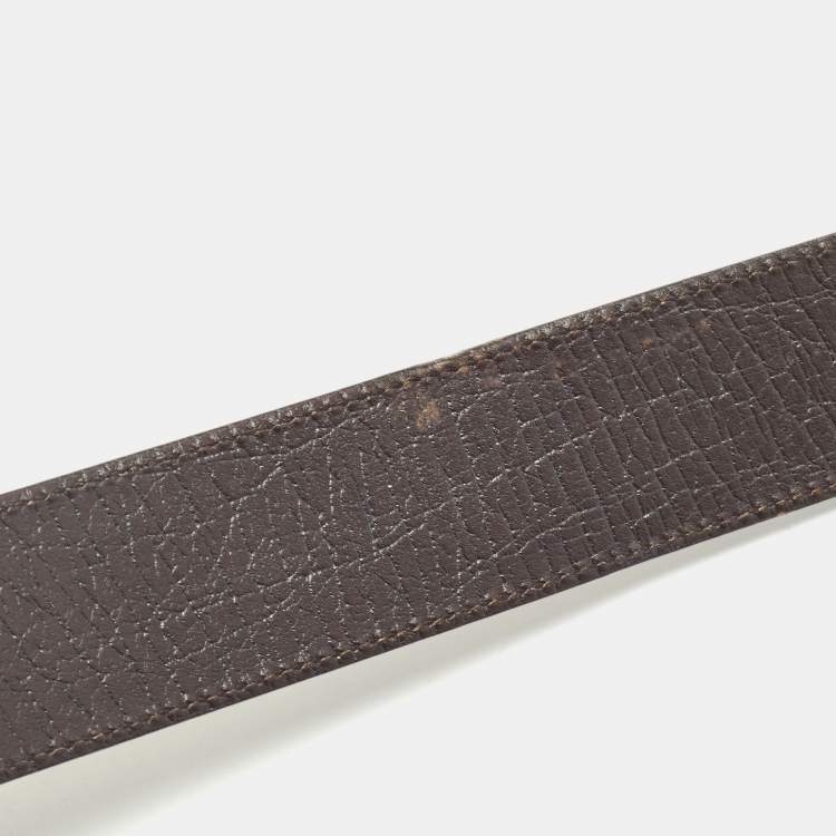 مملوكة مسبقًا Gucci Beige/Brown GG Supreme Canvas Interlocking G Buckle Belt 100CM