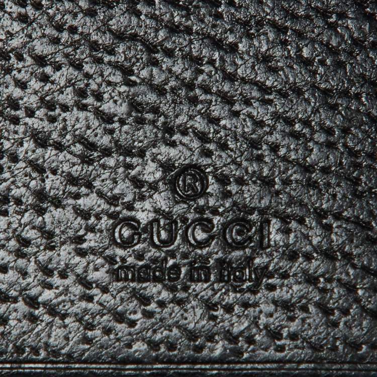 Pre Owned Gucci Black Leather Web 6 Key Case Holder
