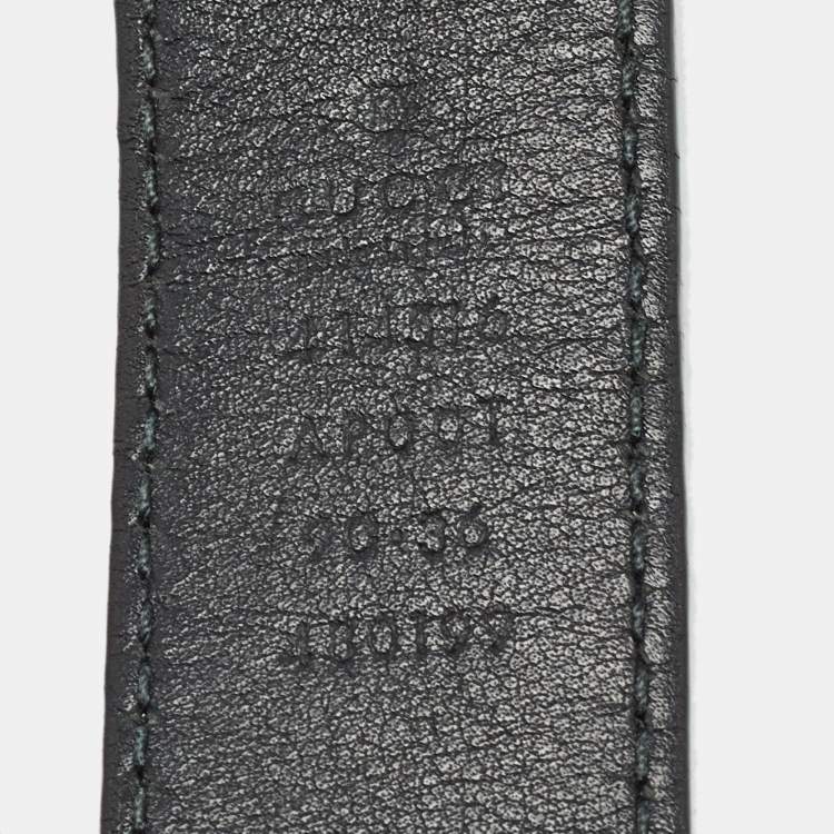 Pre Owned Gucci Black Leather GG Marmont Buckle Belt 90 CM
