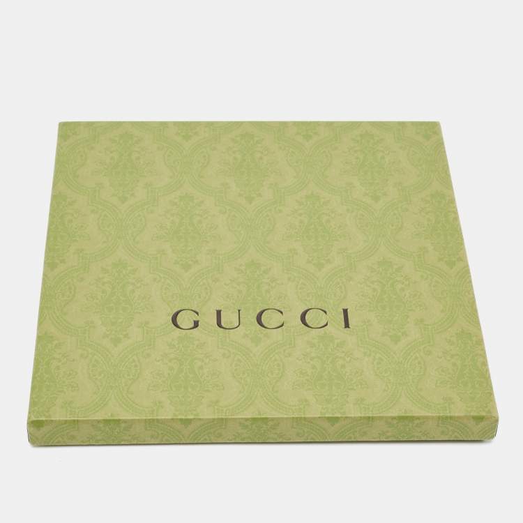 Pre Owned Gucci Blue GG and Floral Print Silk Pocket Square 