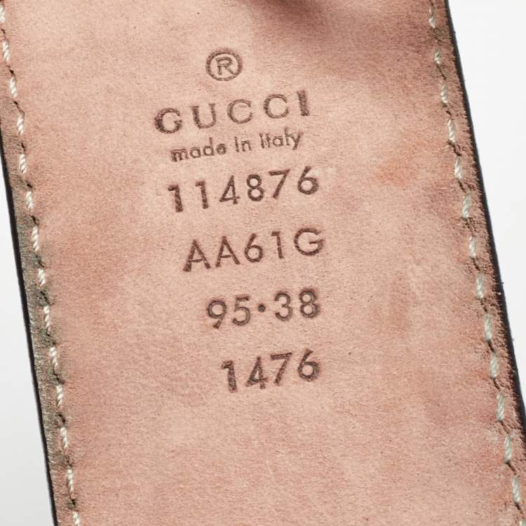 Pre Owned Gucci Black Guccissima Leather Interlocking G Buckle Belt 95 CM