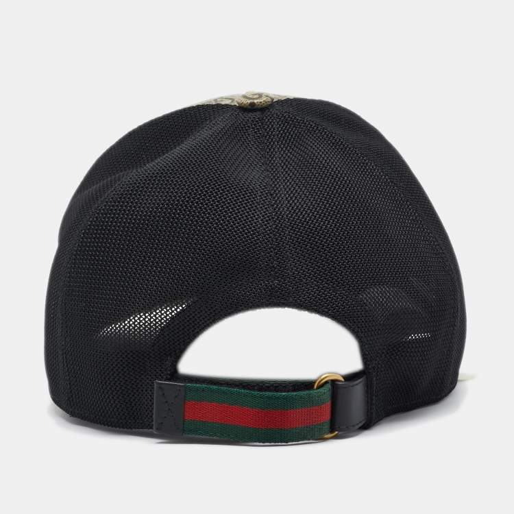 Pre Owned Gucci Beige Bee Print GG Supreme Canvas Baseball Hat L