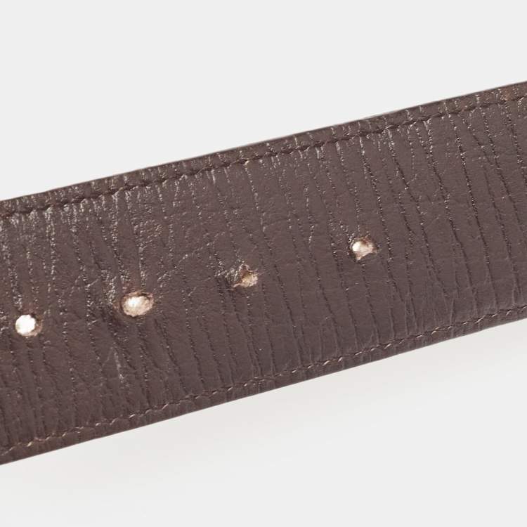 Pre Owned Gucci Beige/Brown GG Supreme Canvas Interlocking G Buckle Belt 100 CM