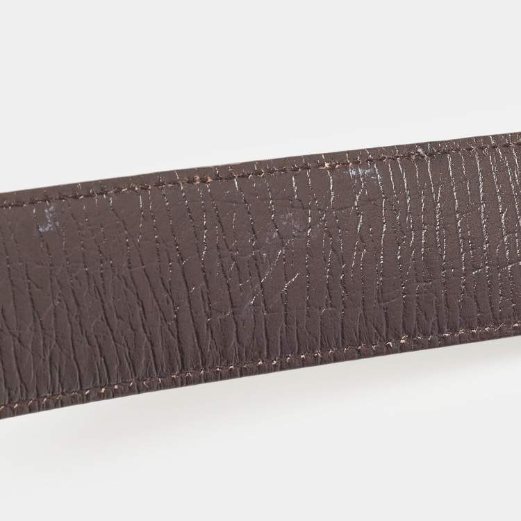 Pre Owned Gucci Beige/Brown GG Supreme Canvas Interlocking G Buckle Belt 100 CM