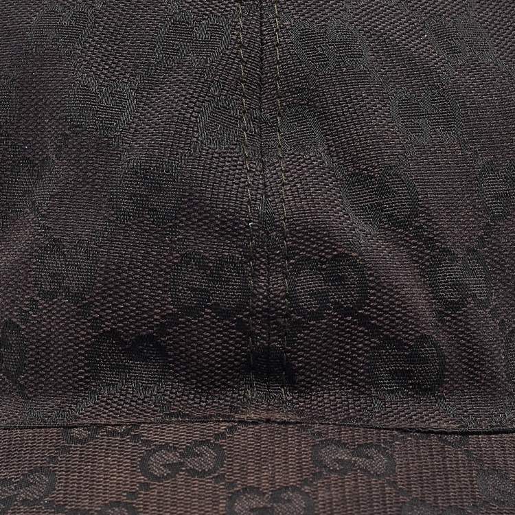 Pre Owned Gucci Black Web Striped GG Canvas Baseball Cap M