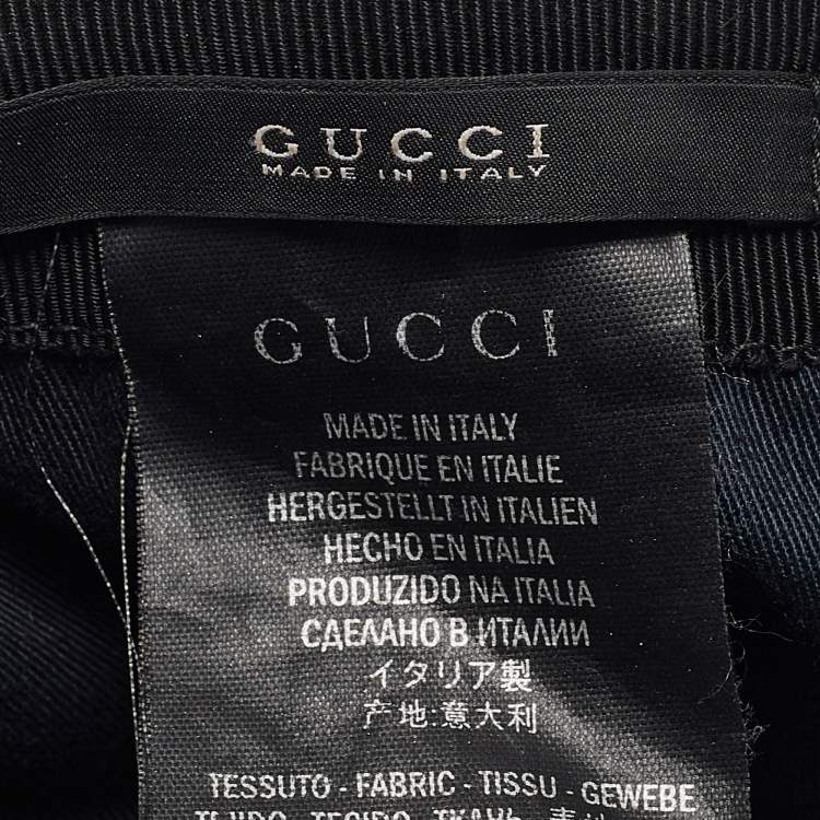 Pre Owned Gucci Black Web Striped GG Canvas Baseball Cap M