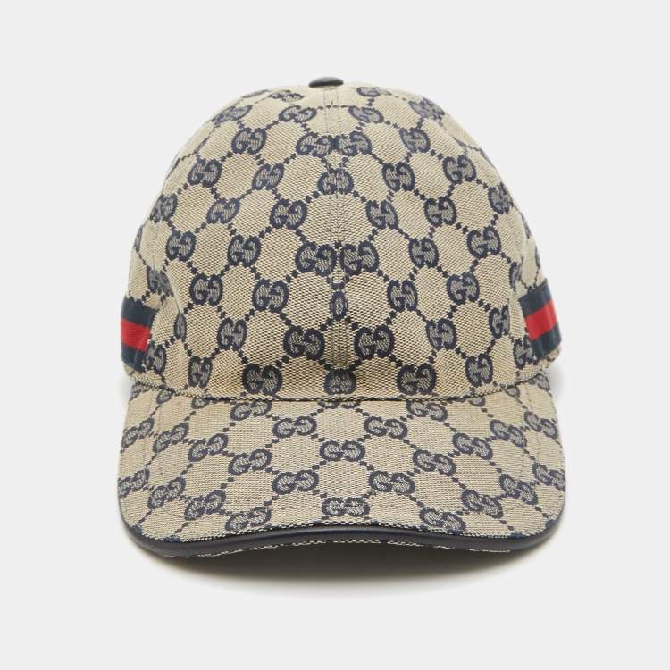 Pre Owned Gucci Brown GG Canvas Baseball Cap 