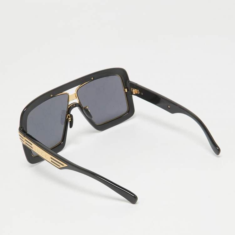 Gucci Black/Gold GG0900S Seasonal Icon Shield Sunglasses