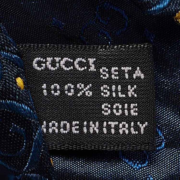 مملوكة مسبقًا Gucci Vintage Blue G Jacquard Silk Traditional Tie 
