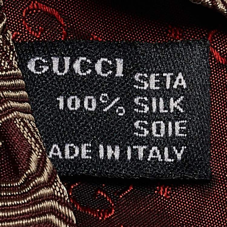 Pre Owned Gucci Maroon Jacquard Silk Classic Tie