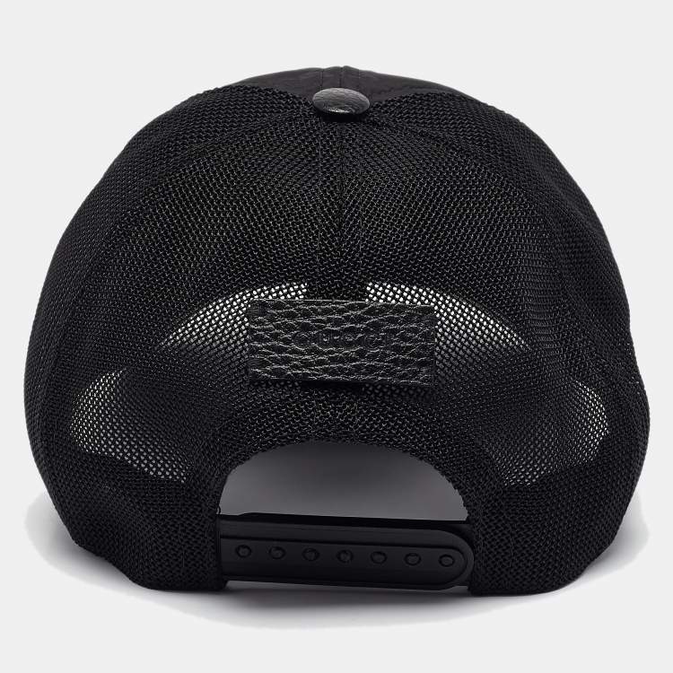 Pre Owned Gucci Black GG Nylon and Mesh Baseball Cap M