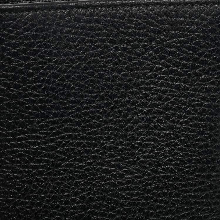 Pre Owned Gucci Black Leather GG Marmont Passport Holder