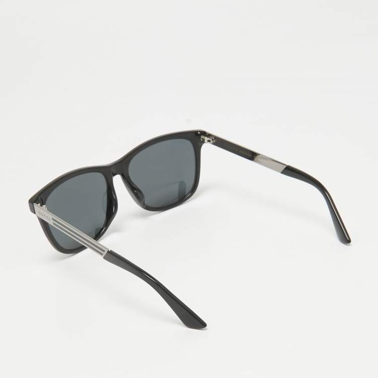 Pre Owned Gucci Black GG0695SA Rectangle Sunglasses