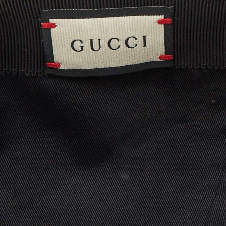 Pre Owned Gucci Black/Brown Chenille Print Velvet Baseball Hat XL