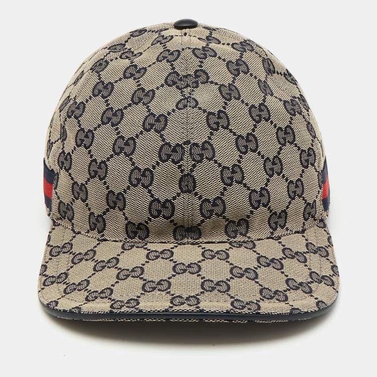 Pre Owned Gucci Blue Original GG Canvas Baseball Cap XXL