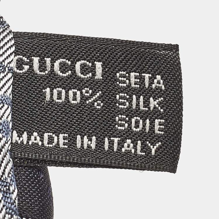 Pre Owned Gucci Blue Patterned Silk Standard Tie 