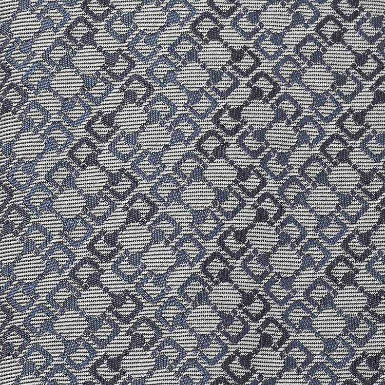 Pre Owned Gucci Blue Patterned Silk Standard Tie 