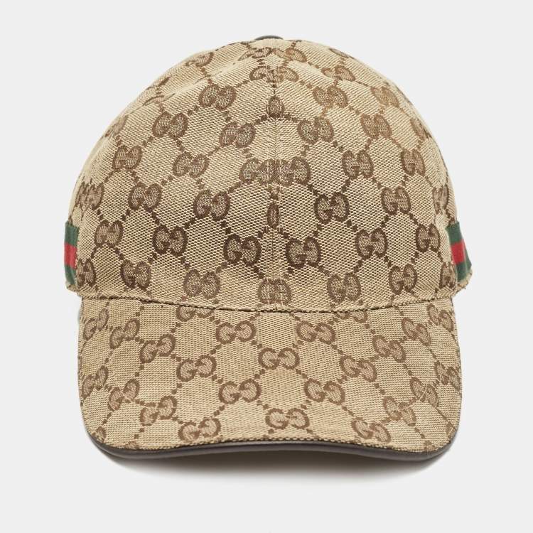 Pre Owned Gucci Beige GG Monogram Canvas Baseball Cap S