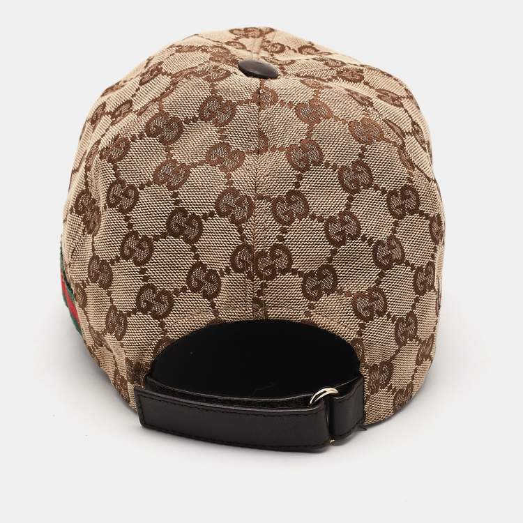 Pre Owned Gucci Beige GG Supreme Canvas Baseball Cap L